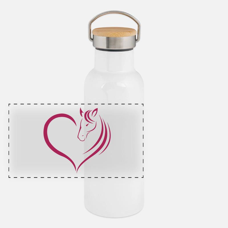 Love Horse Panorama Thermosflasche mit Bambusdeckel