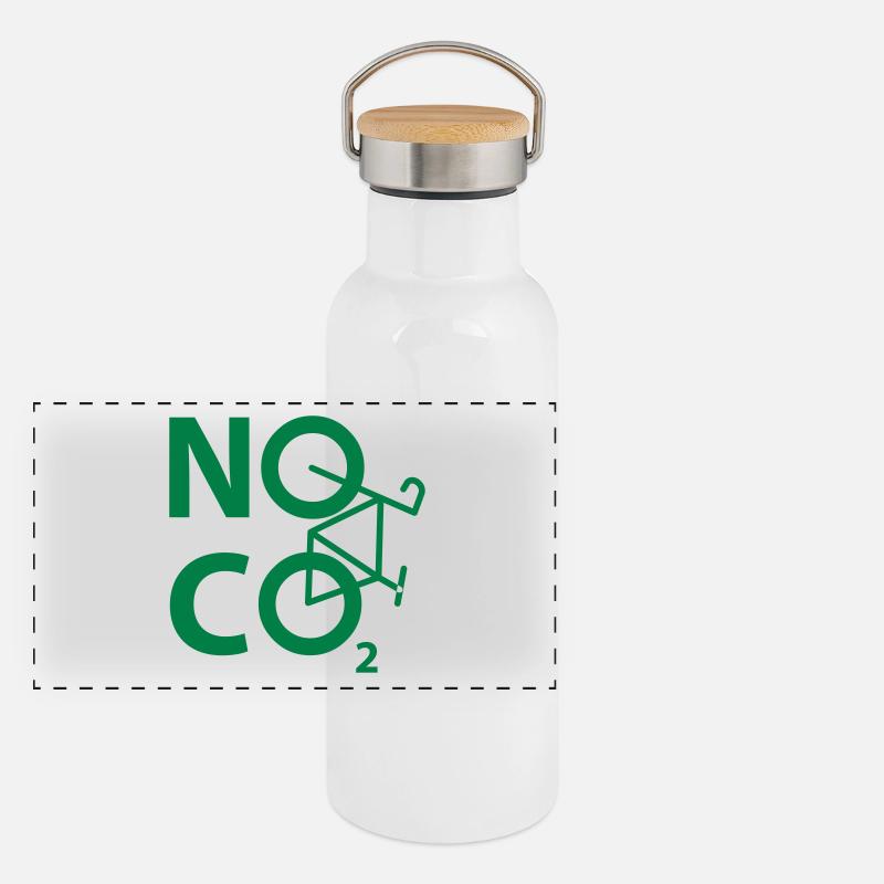 NO CO2 - cyclistes et design Gourde isotherme avec bouchon en bambou
