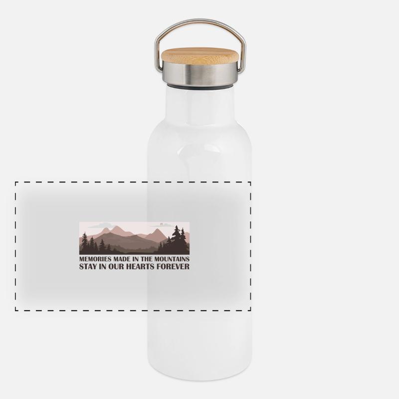 Mountain Panorama Thermosflasche mit Bambusdeckel