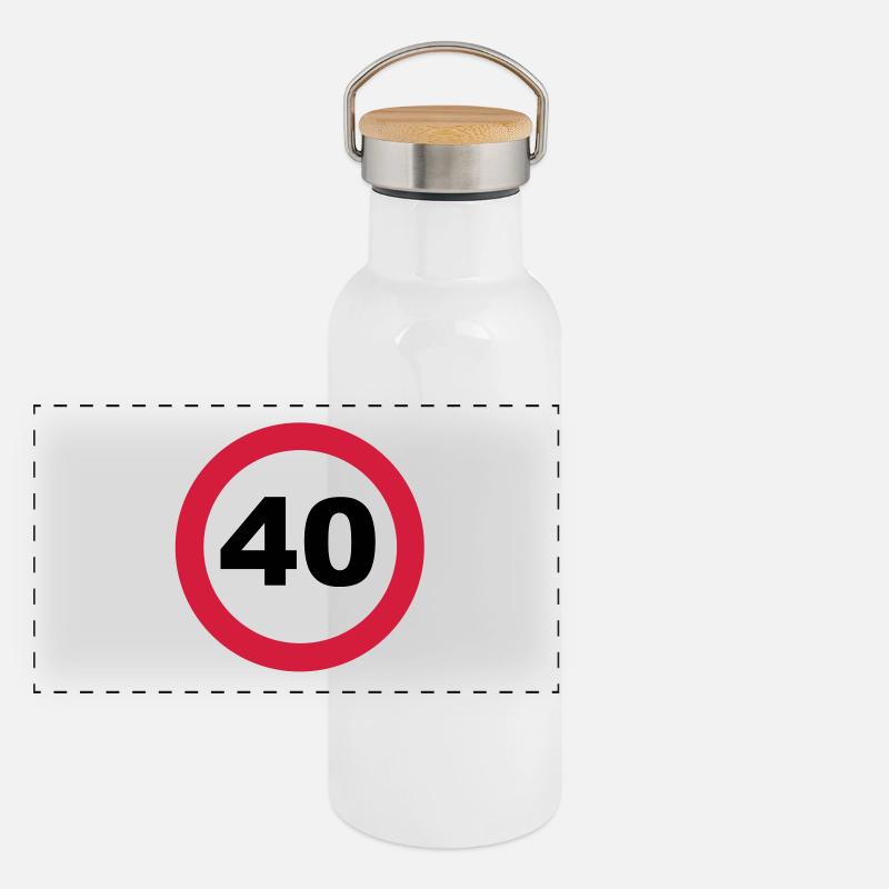 40th birthday Panoramic Thermal Bottle with Bamboo Lid