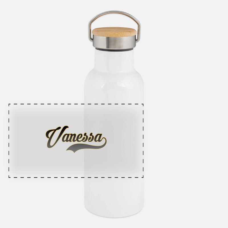 Vorname Vanessa Panorama Thermosflasche mit Bambusdeckel