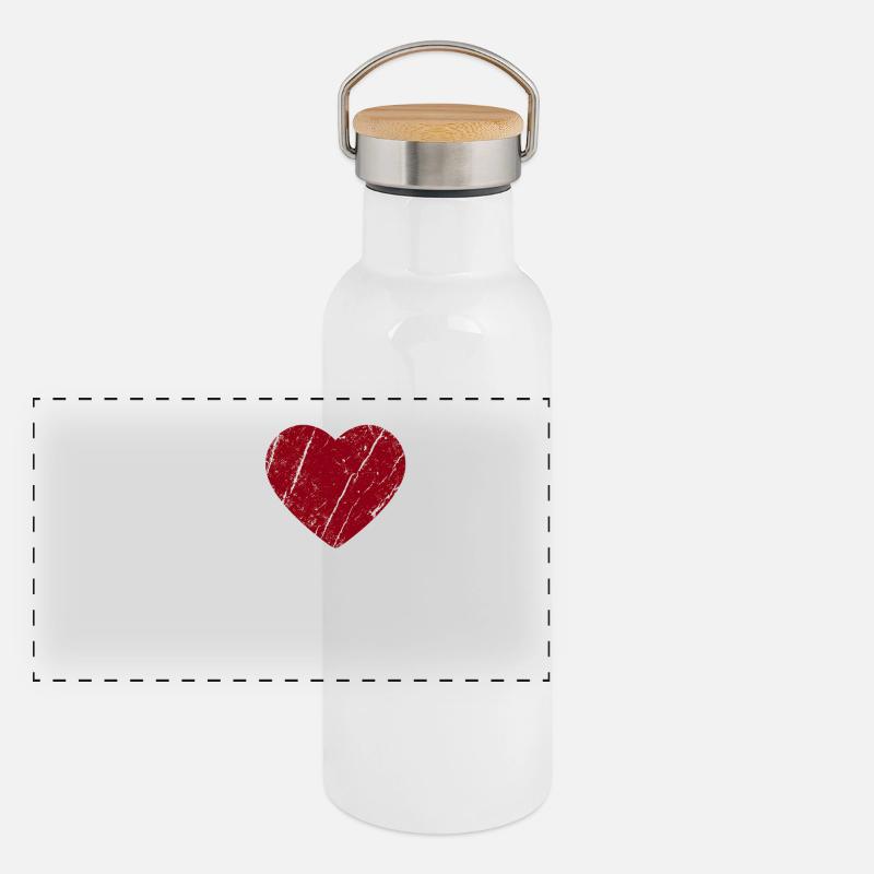 I Love Finale Ligure Panorama Thermosflasche mit Bambusdeckel