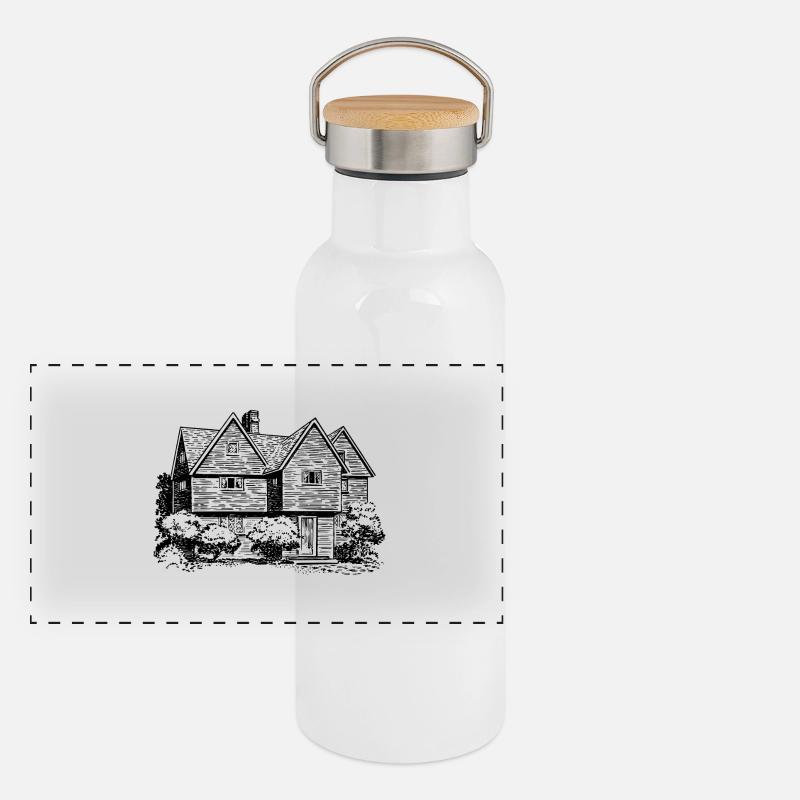 maison Illustration Gourde isotherme avec bouchon en bambou