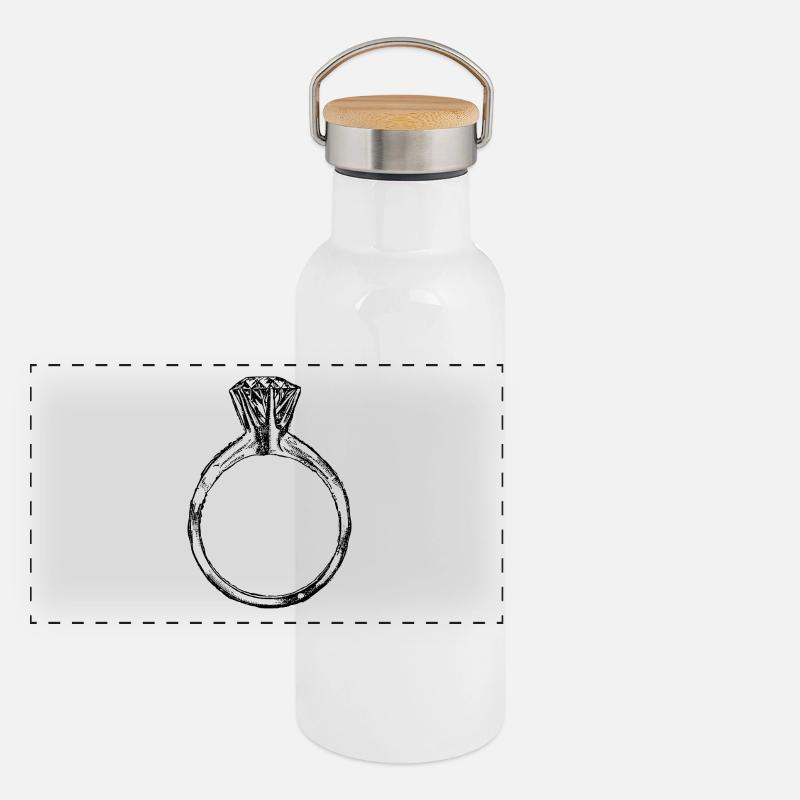 Diamantring Panorama Thermosflasche mit Bambusdeckel