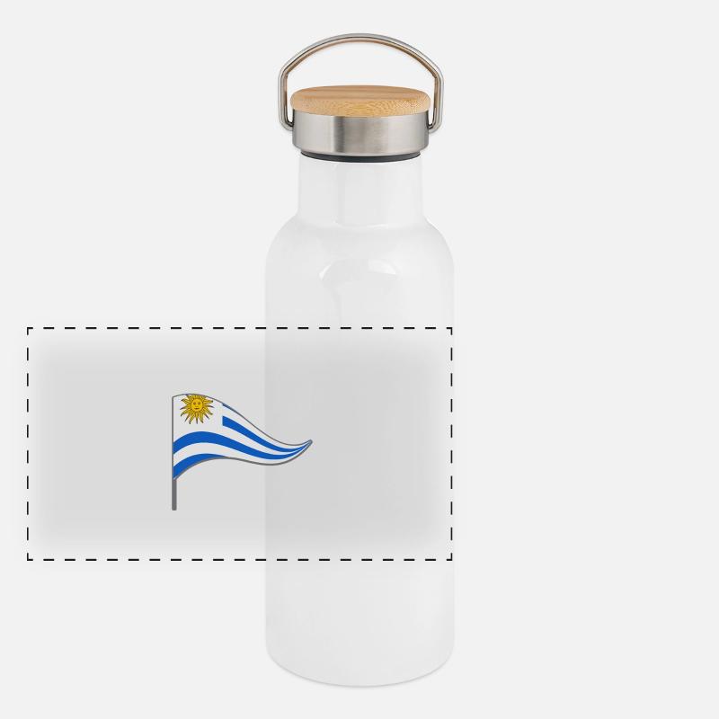 Drapeau. Flagge.Landesflagge. Uruguay. Amérique du Sud Gourde isotherme avec bouchon en bambou