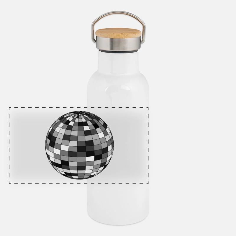 Disko Kugel Panorama Thermosflasche mit Bambusdeckel