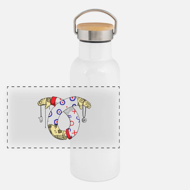 Illustration Tatoo Gourde isotherme avec bouchon en bambou