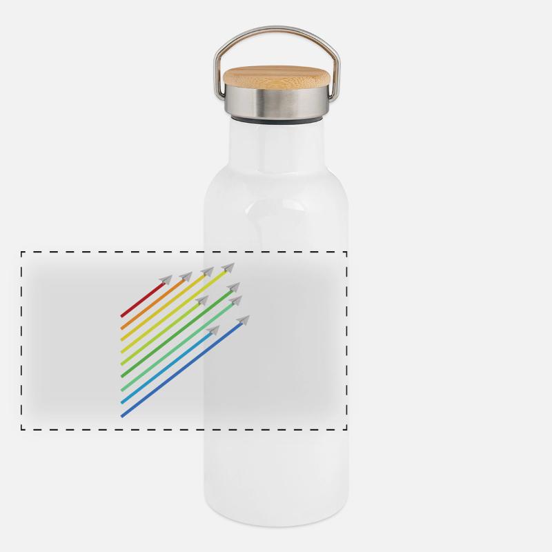 Regenbogen Papier Flugzeug Flug Panorama Thermosflasche mit Bambusdeckel
