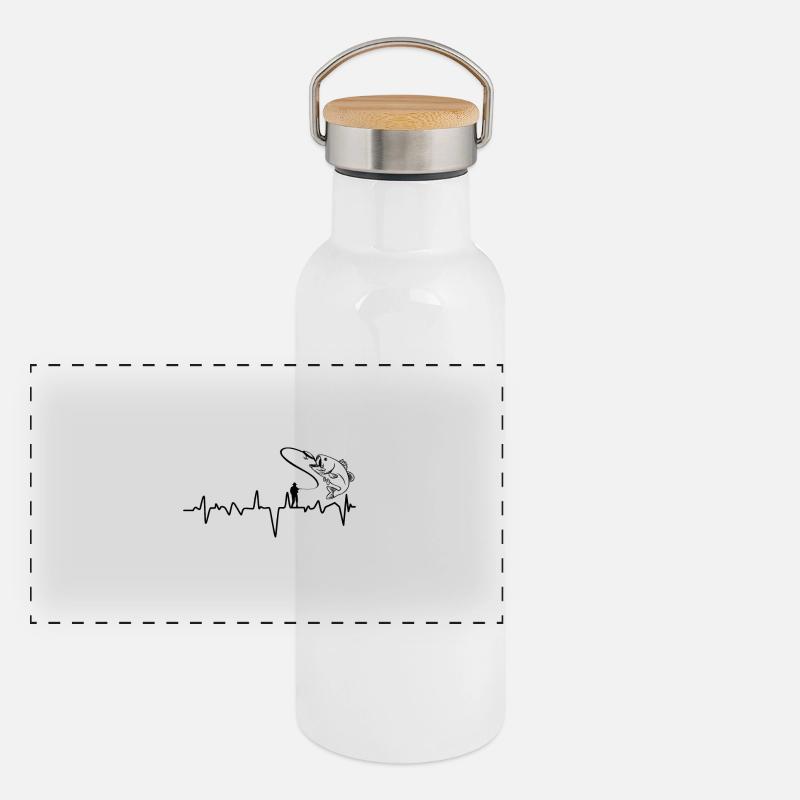 Fishing Evolution Fish Panorama Thermosflasche mit Bambusdeckel