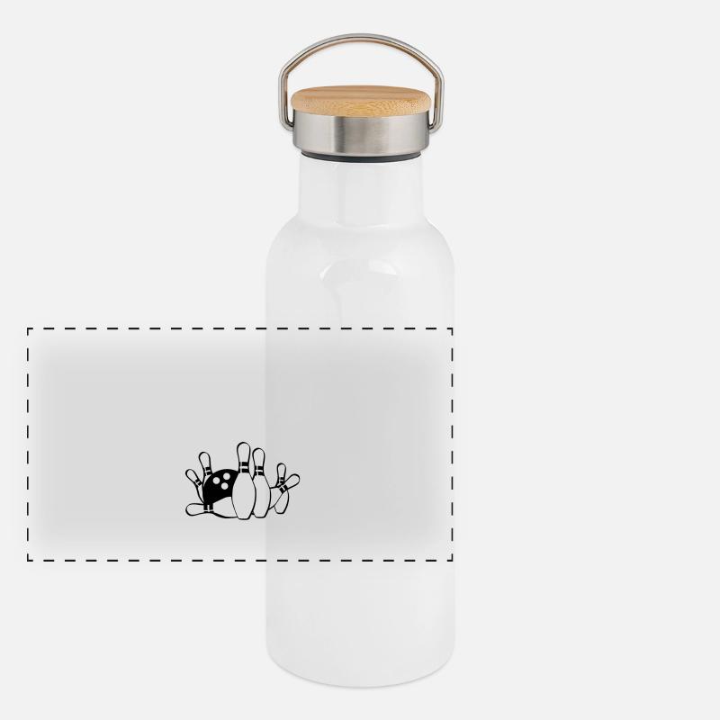 Bowlen - Geschenk Panorama Thermosflasche mit Bambusdeckel