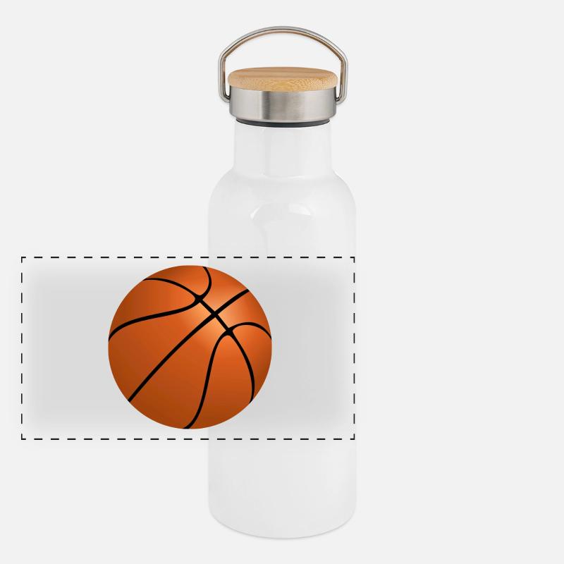 basket-ball Gourde isotherme avec bouchon en bambou