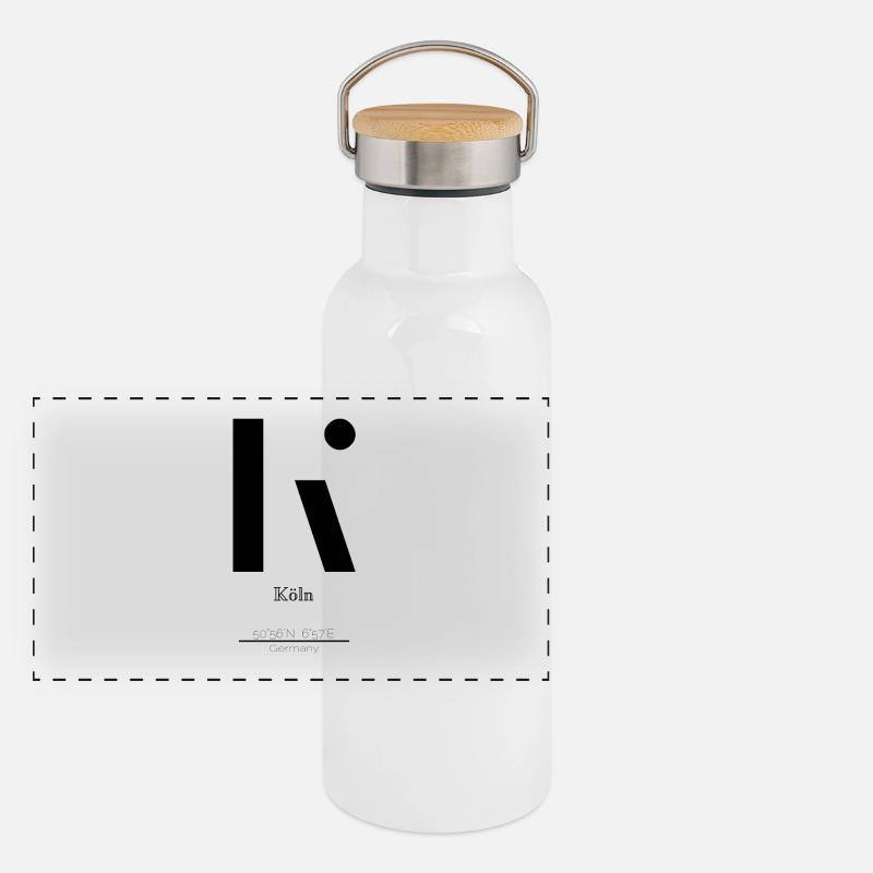 Panorama Thermosflasche mit Bambusdeckel