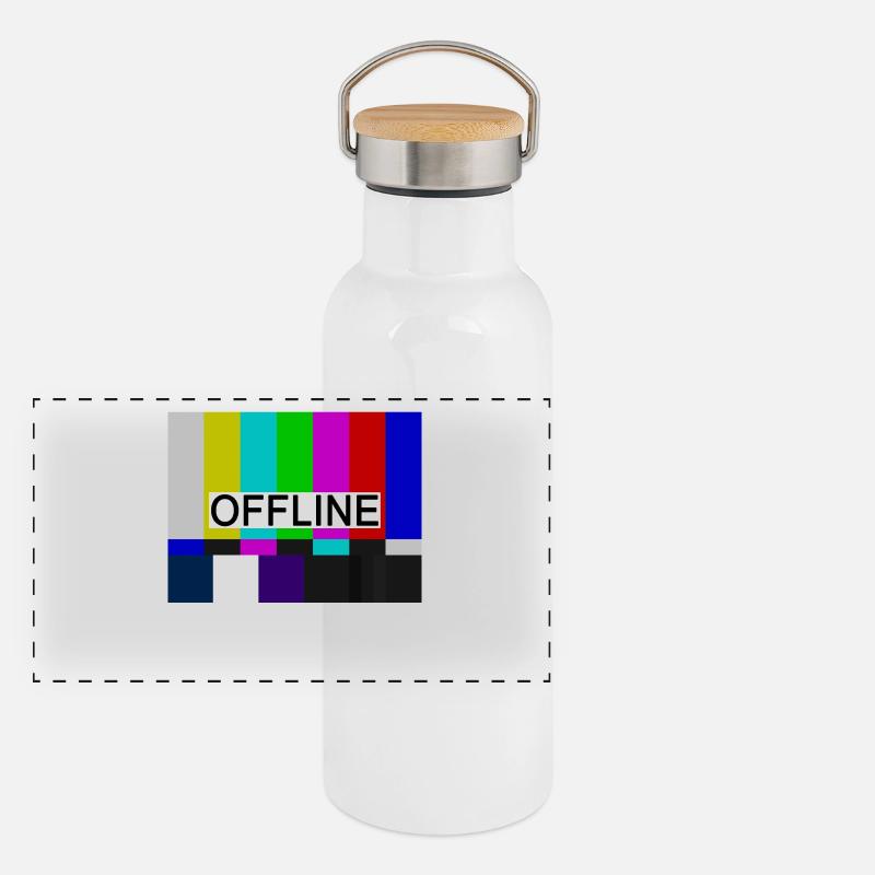 Offline Shirt Geschenk Panorama Thermosflasche mit Bambusdeckel