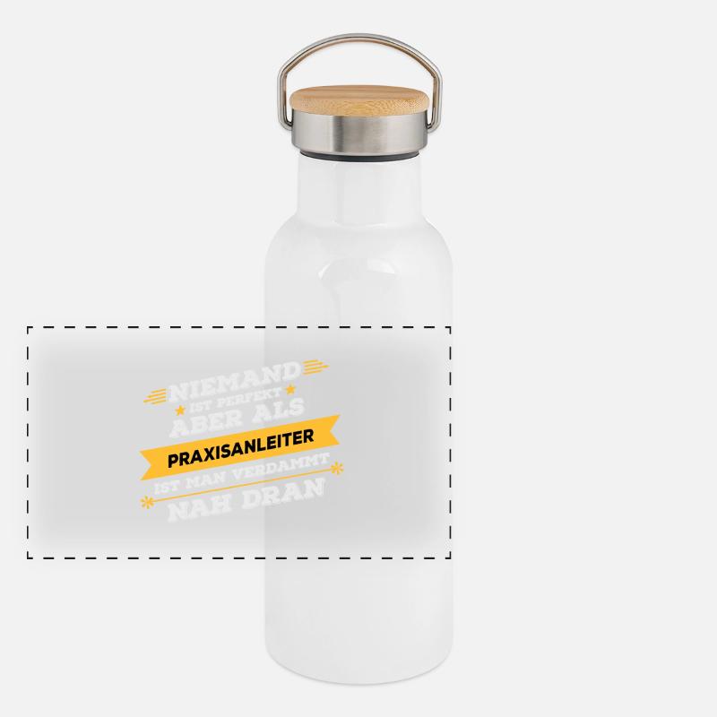Praxisanleiter Beruf Geschenk Panorama Thermosflasche mit Bambusdeckel