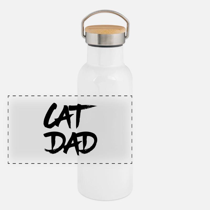 Chats T-shirt - Chat papa Gourde isotherme avec bouchon en bambou