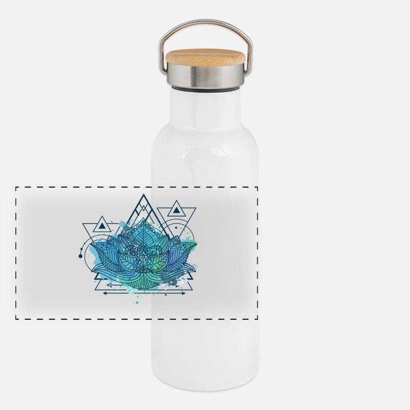 Triangle Lotus Gourde isotherme avec bouchon en bambou