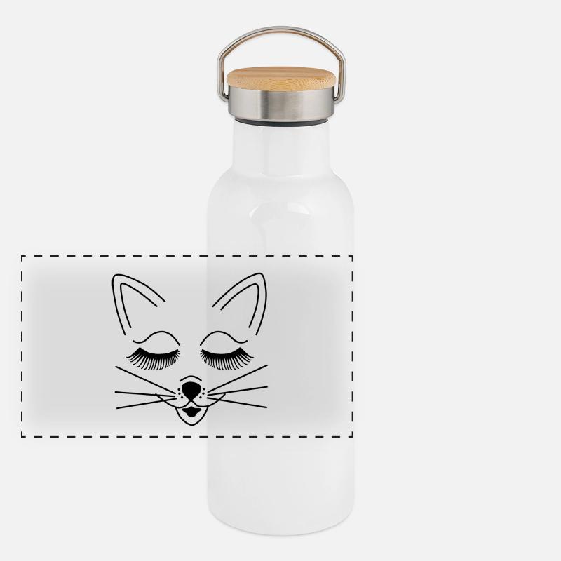 Mouse cat cat friend kitty cute cute Panoramic Thermal Bottle with Bamboo Lid