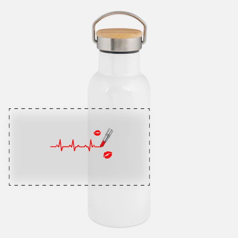 MakeUp heartbeat heartbeat gift lipstick Panoramic Thermal Bottle with Bamboo Lid