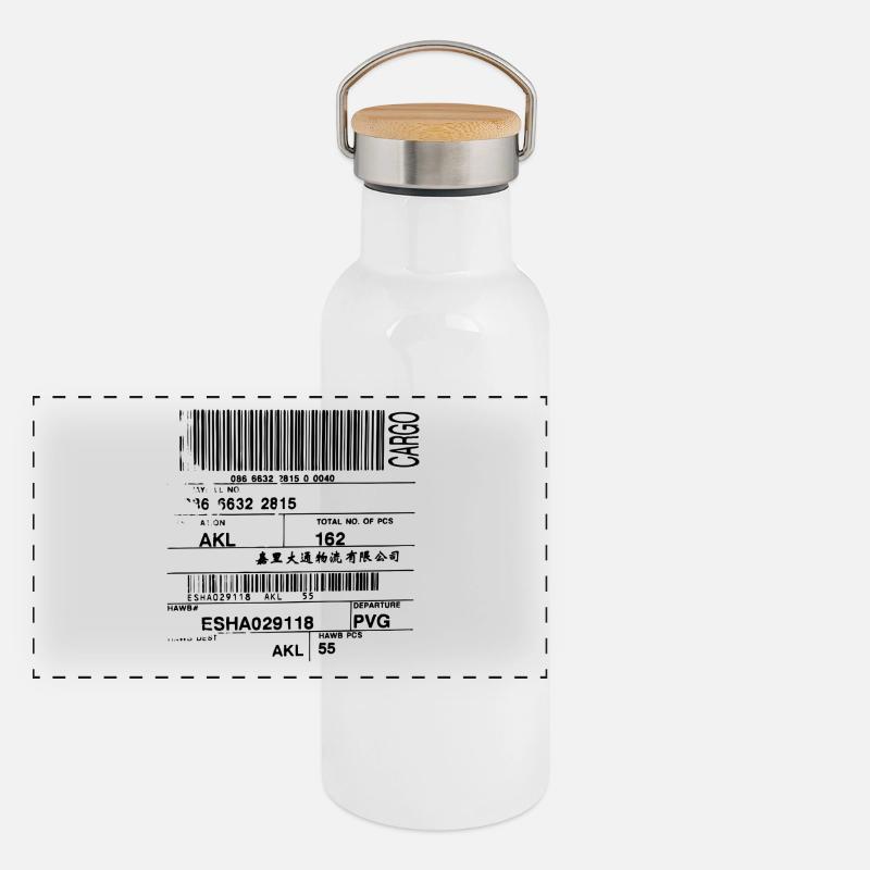 barcode Panoramic Thermal Bottle with Bamboo Lid