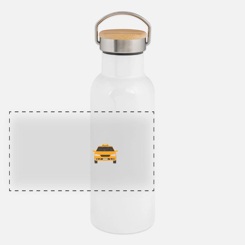 taxi driver evolution taxi driving car cab gift Panoramic Thermal Bottle with Bamboo Lid