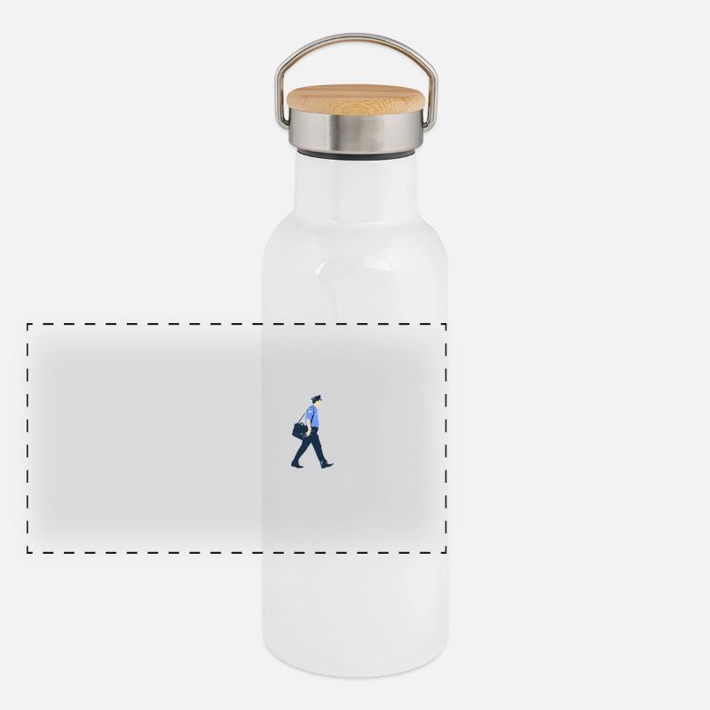 Postbote Evolution geschenk job beruf post brief Panorama Thermosflasche mit Bambusdeckel
