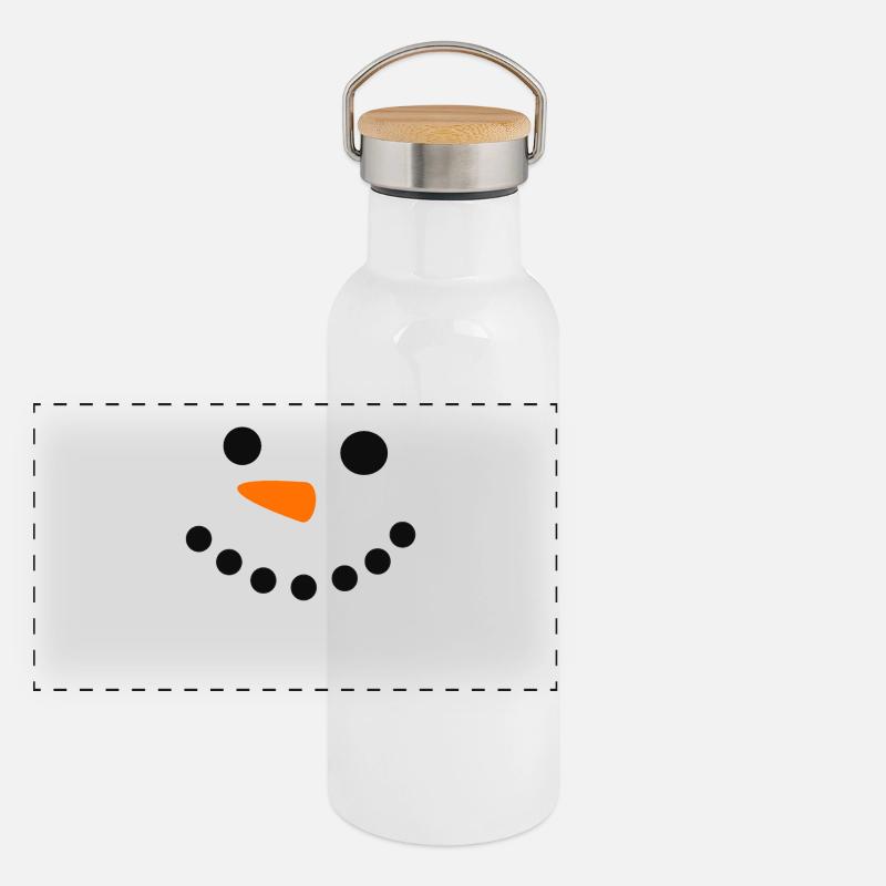 Ich bin ein Schneemann! Panorama Thermosflasche mit Bambusdeckel