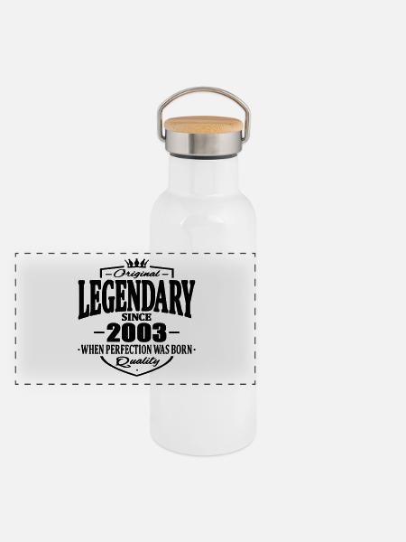 Legendary since 2003 - Panoramic Thermal Bottle with Bamboo Lid - white - Front