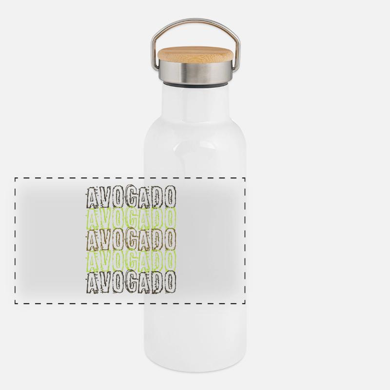 Avocado Alarm! Panorama Thermosflasche mit Bambusdeckel