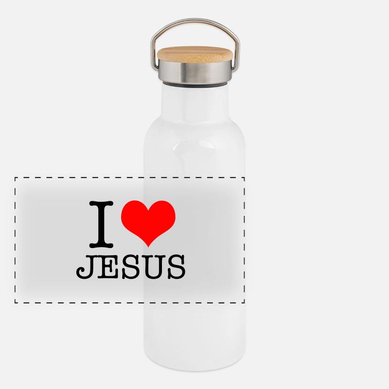 I LOVE JESUS Panoramic Thermal Bottle with Bamboo Lid