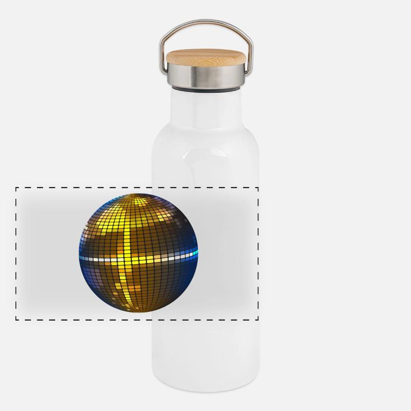 Disco Kugel Panorama Thermosflasche mit Bambusdeckel
