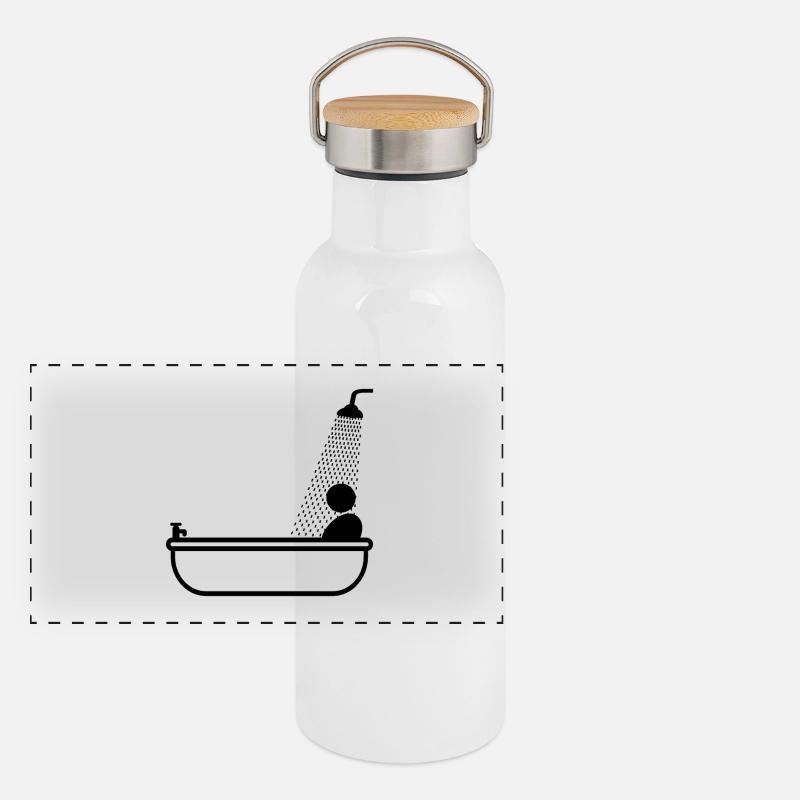 Baden - Showering Gourde isotherme avec bouchon en bambou