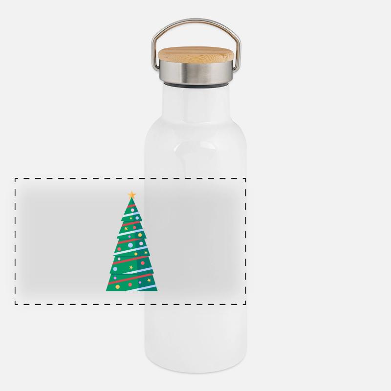 Weihnachten Panorama Thermosflasche mit Bambusdeckel