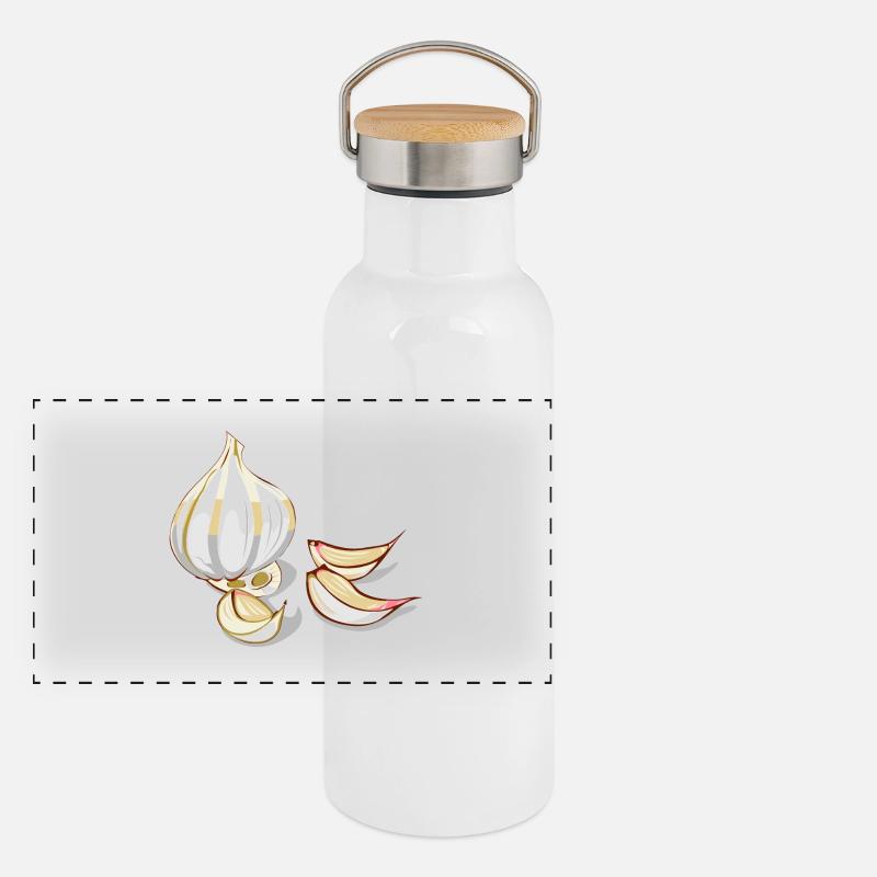 Ail Garlic Gourde isotherme avec bouchon en bambou