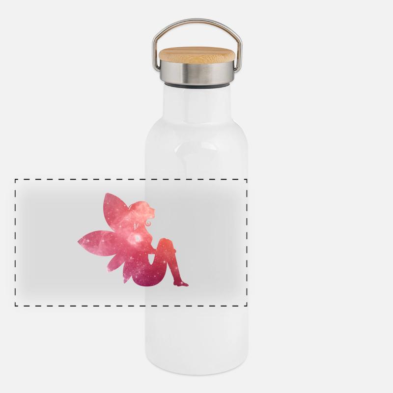 fairy - Fee Panorama Thermosflasche mit Bambusdeckel