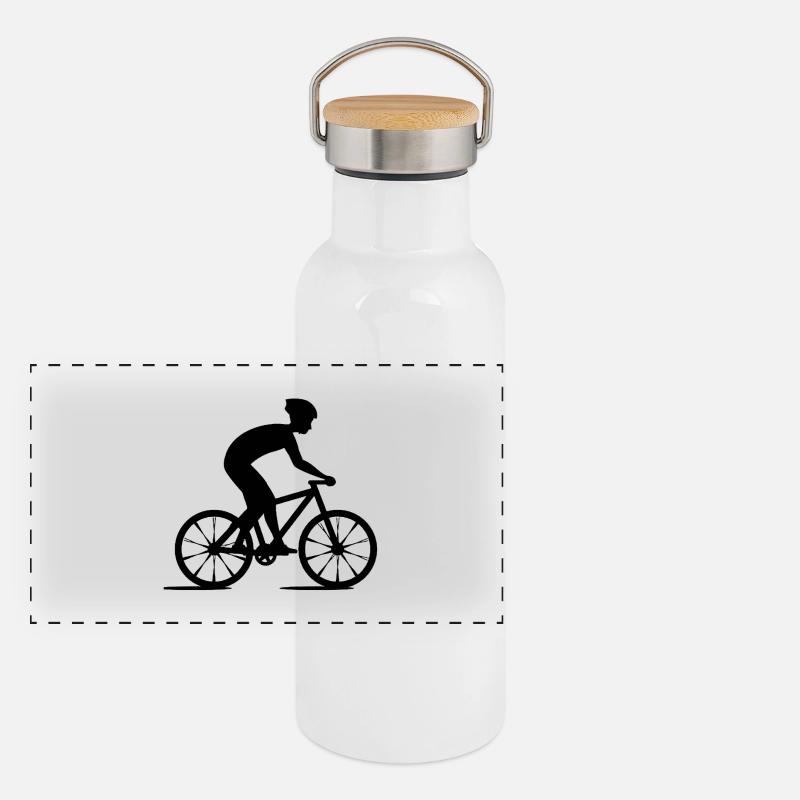 Fahrrad Rennrad Geschenkidee Panorama Thermosflasche mit Bambusdeckel