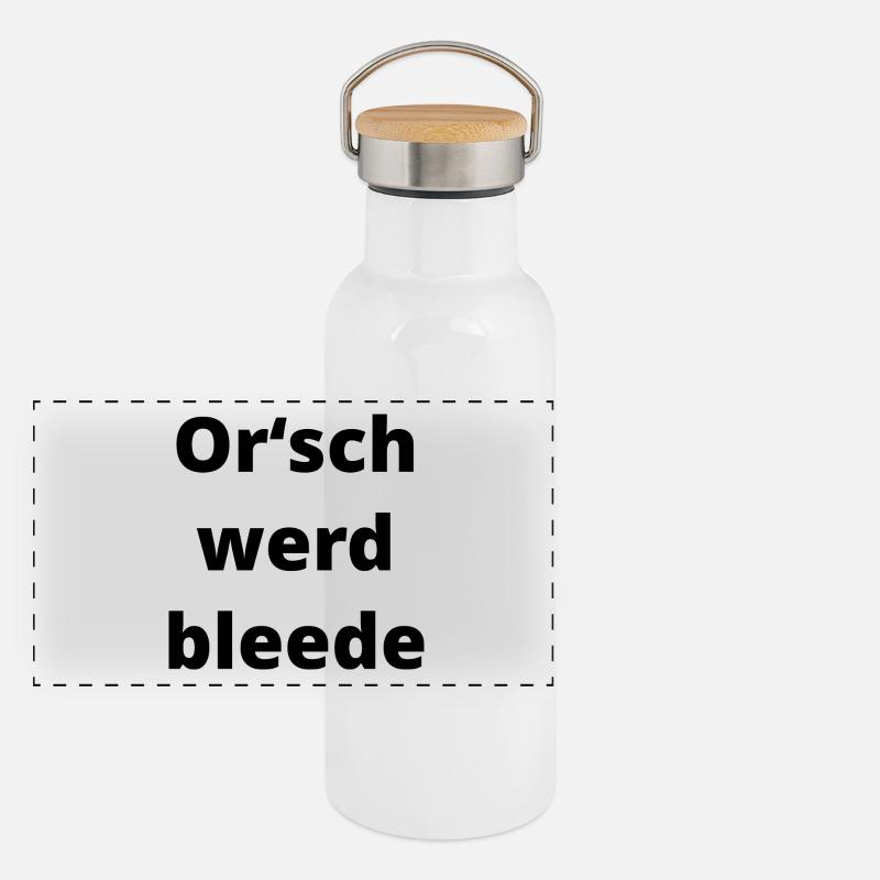 Orsch werd bleede (sächsisch) Geschenk Sachsen Panorama Thermosflasche mit Bambusdeckel