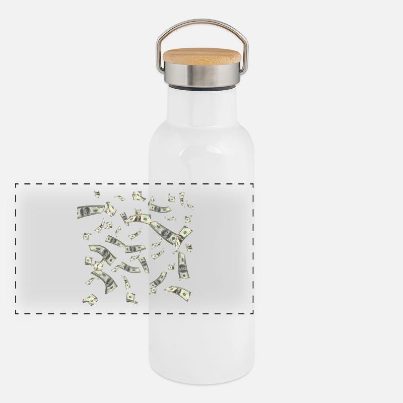 Flux de trésorerie Pluie d’argent Gourde isotherme avec bouchon en bambou