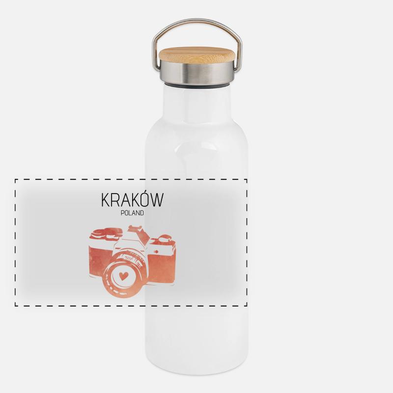 Caméra Kraków Gourde isotherme avec bouchon en bambou
