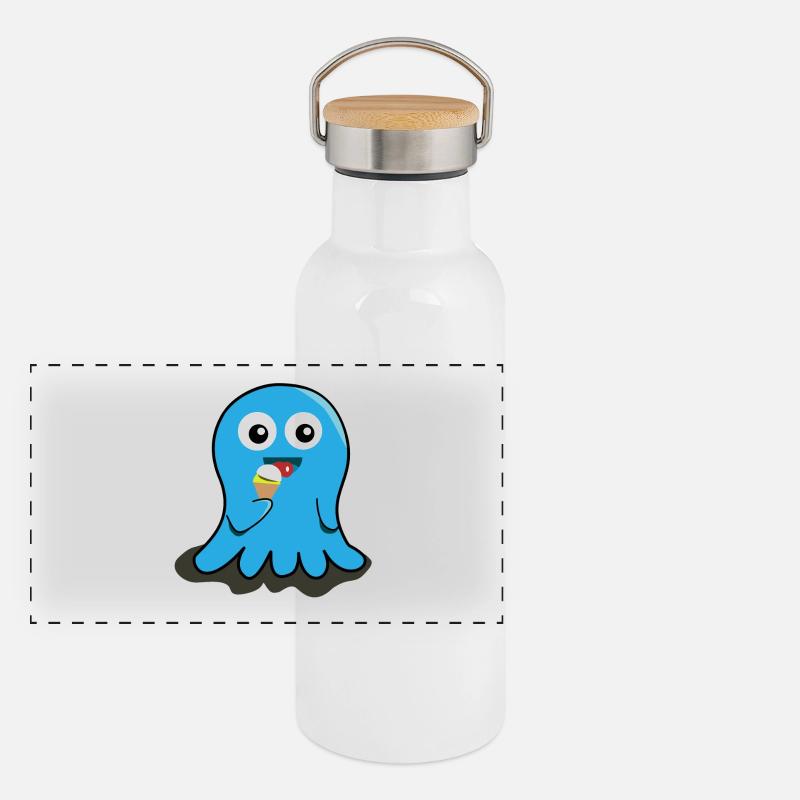 Geist Eis essen Geschenk Kinder witzig lecker Panorama Thermosflasche mit Bambusdeckel