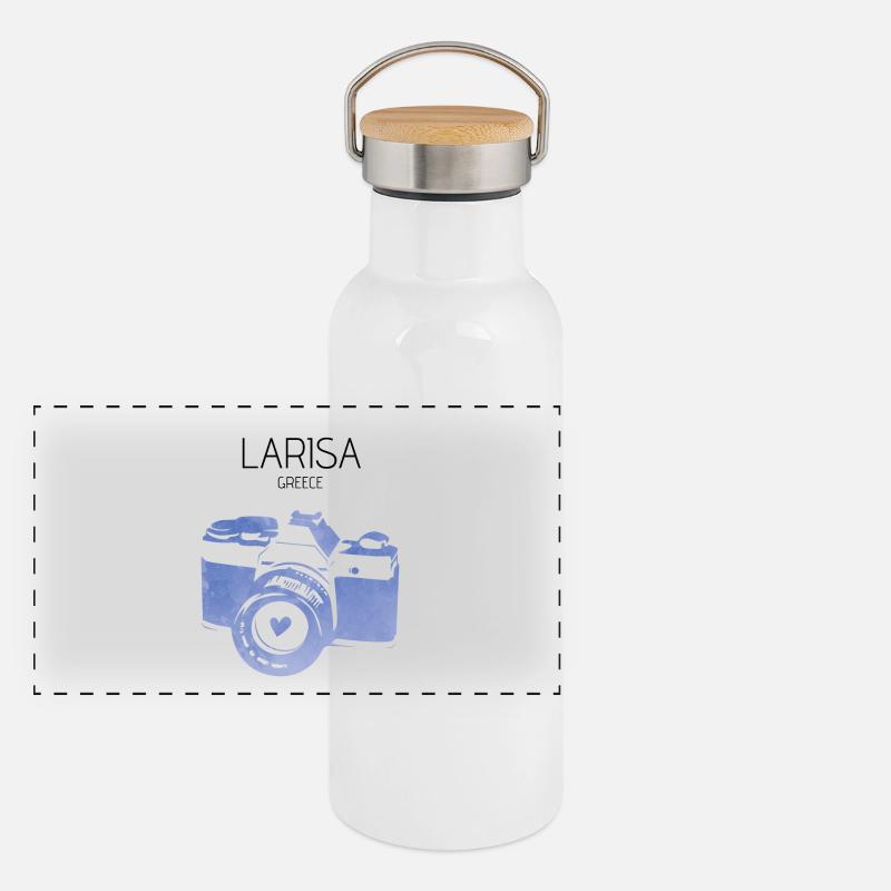 Larisa, Grèce Gourde isotherme avec bouchon en bambou