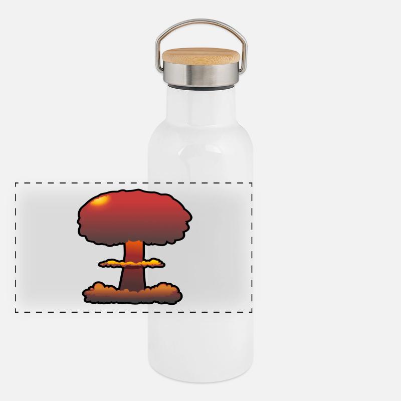 Boom Comic Explosion Atompilz Panorama Thermosflasche mit Bambusdeckel