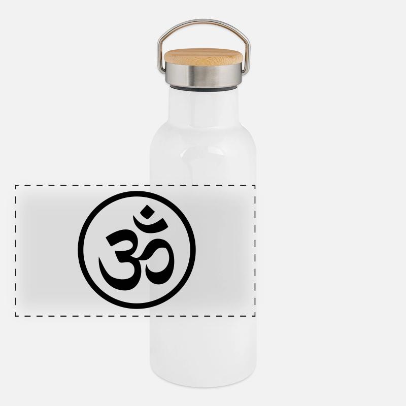 symbole mantra OM Gourde isotherme avec bouchon en bambou