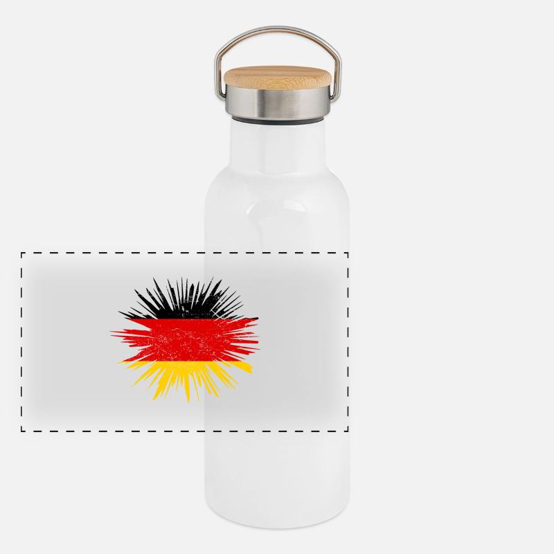 Cadeau Splatter Land Roots Allemagne Gourde isotherme avec bouchon en bambou