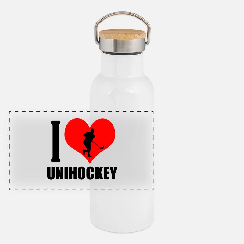 Floorball Gourde isotherme avec bouchon en bambou