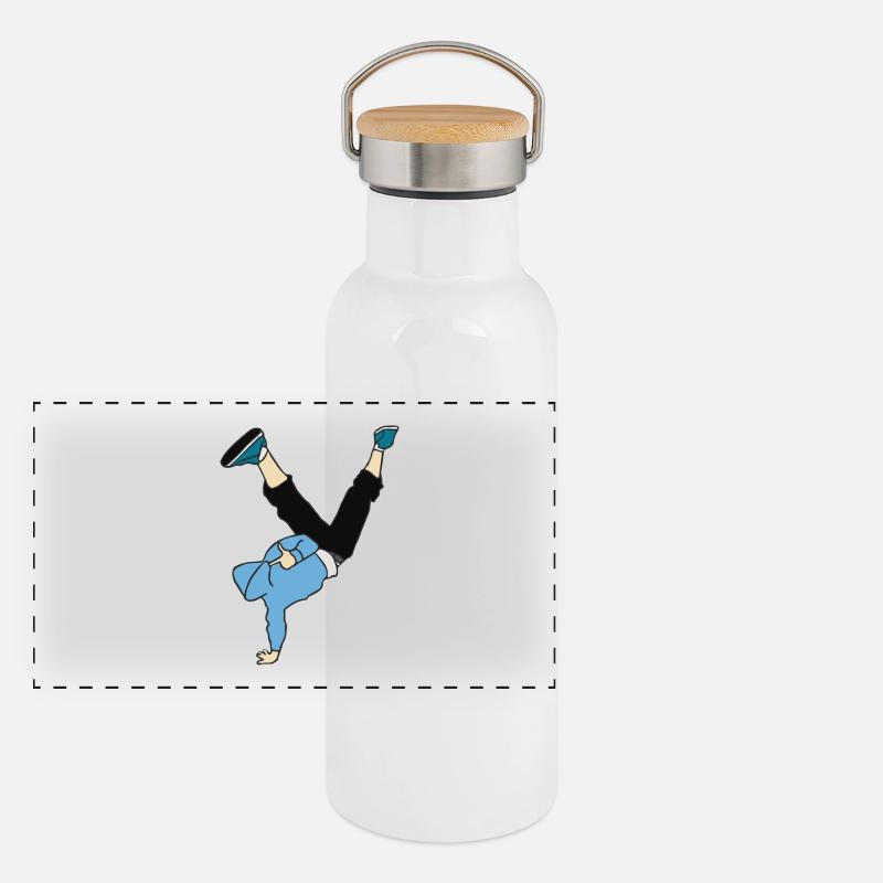 Breakdancer / Hip Hop Gourde isotherme avec bouchon en bambou
