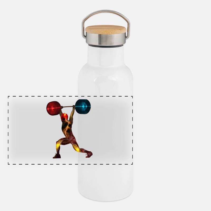 haltérophile spacy Gourde isotherme avec bouchon en bambou