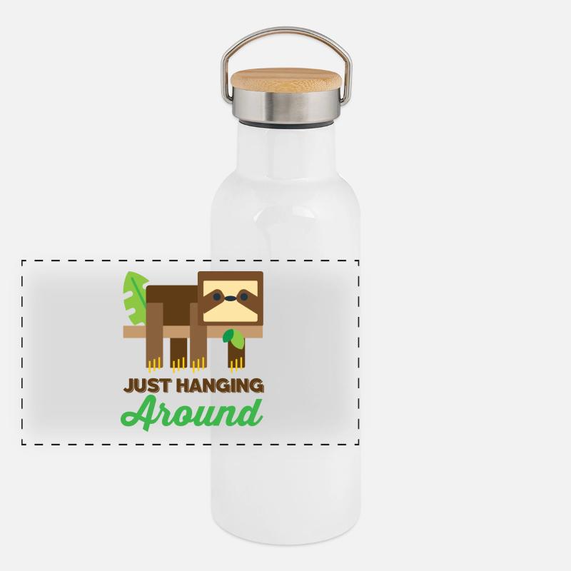 Katze süss Panorama Thermosflasche mit Bambusdeckel