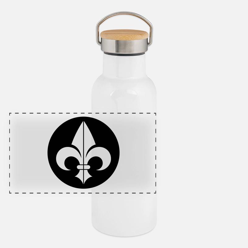 Fleur de Lys Panoramic Thermal Bottle with Bamboo Lid