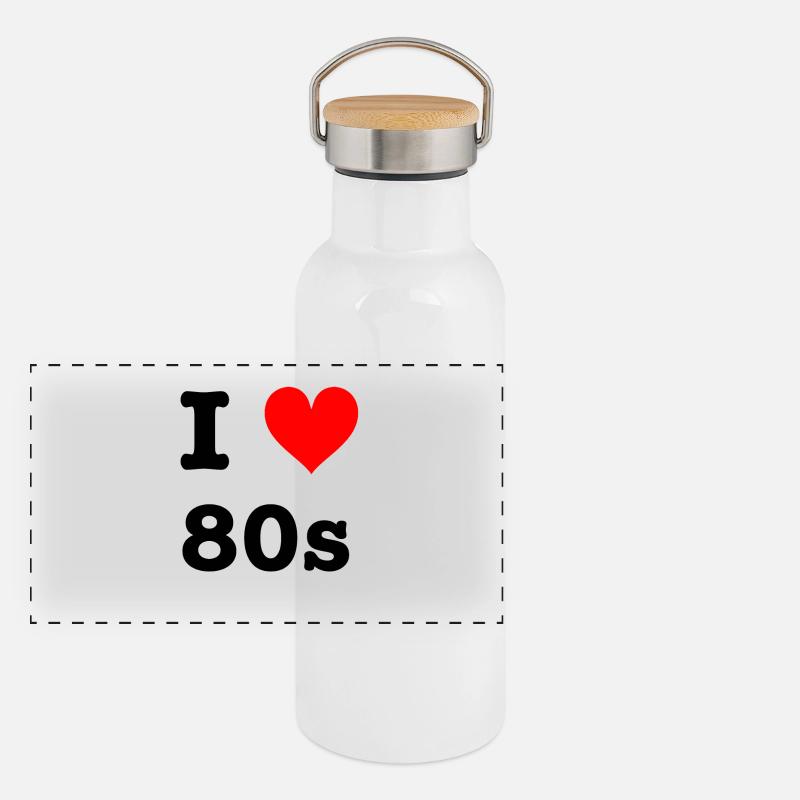 I love 80s Panoramic Thermal Bottle with Bamboo Lid