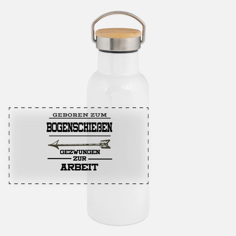 Bogenschießen Bogenschütze Hobby Geschenk Pfeil Panorama Thermosflasche mit Bambusdeckel